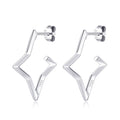 Sterling Silver Star Hoop Earrings