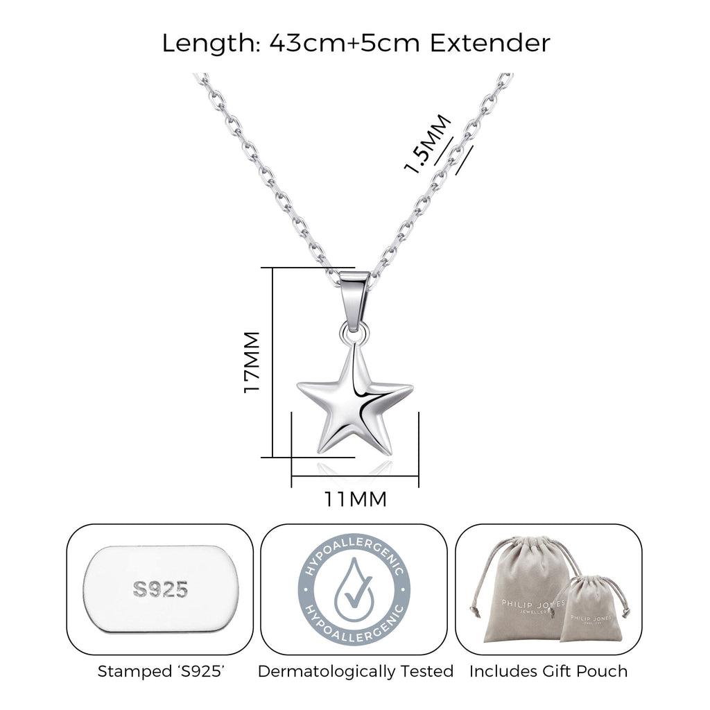 Sterling Silver Star Pendant Necklace