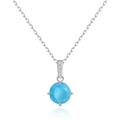 Sterling Silver Synthetic Turquoise Gemstone Necklace
