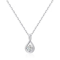 Sterling Silver Teardrop Twist Necklace Created with Zircondia® Crystals