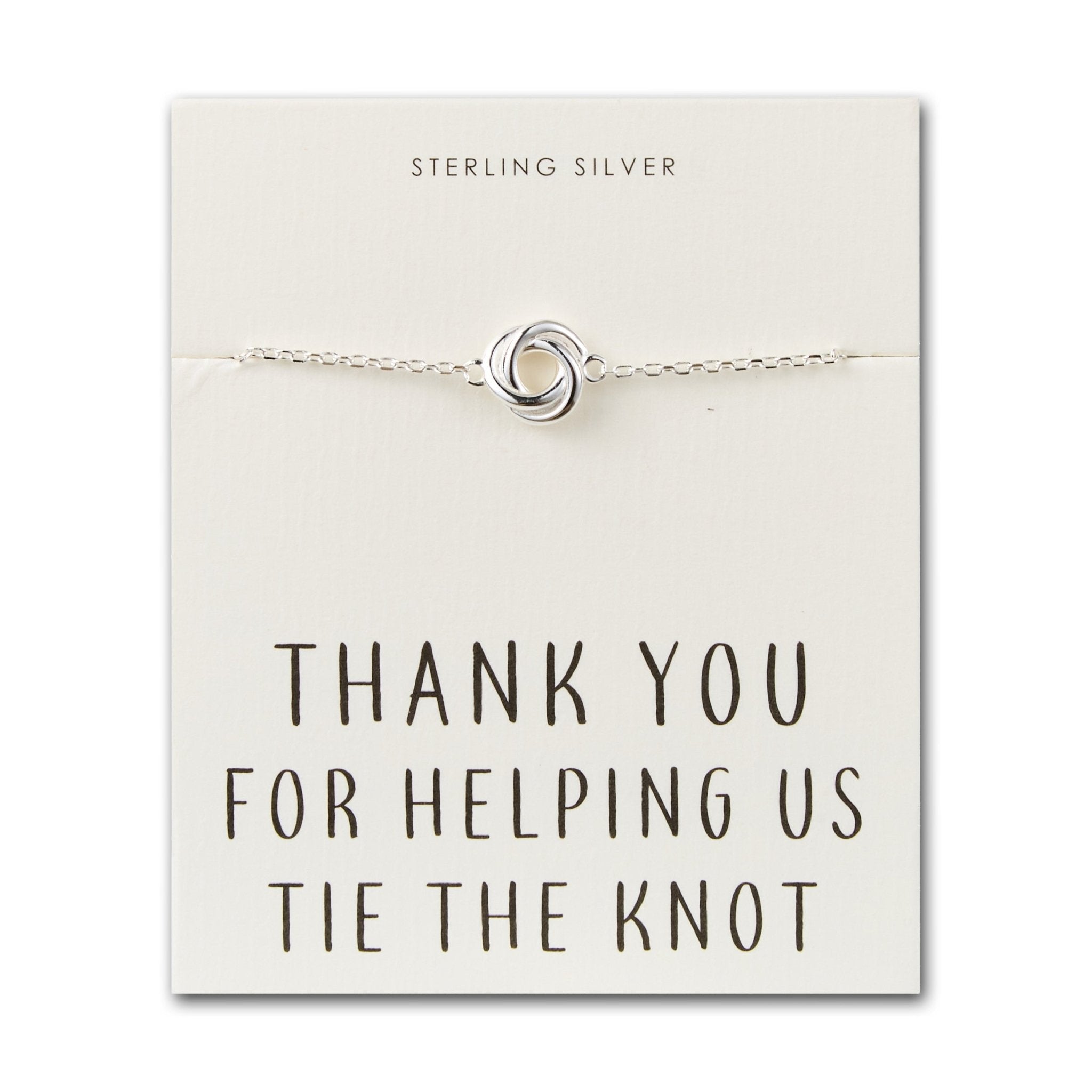 Sterling Silver Thank You for Helping us Tie The Knot Bridal Bracelet