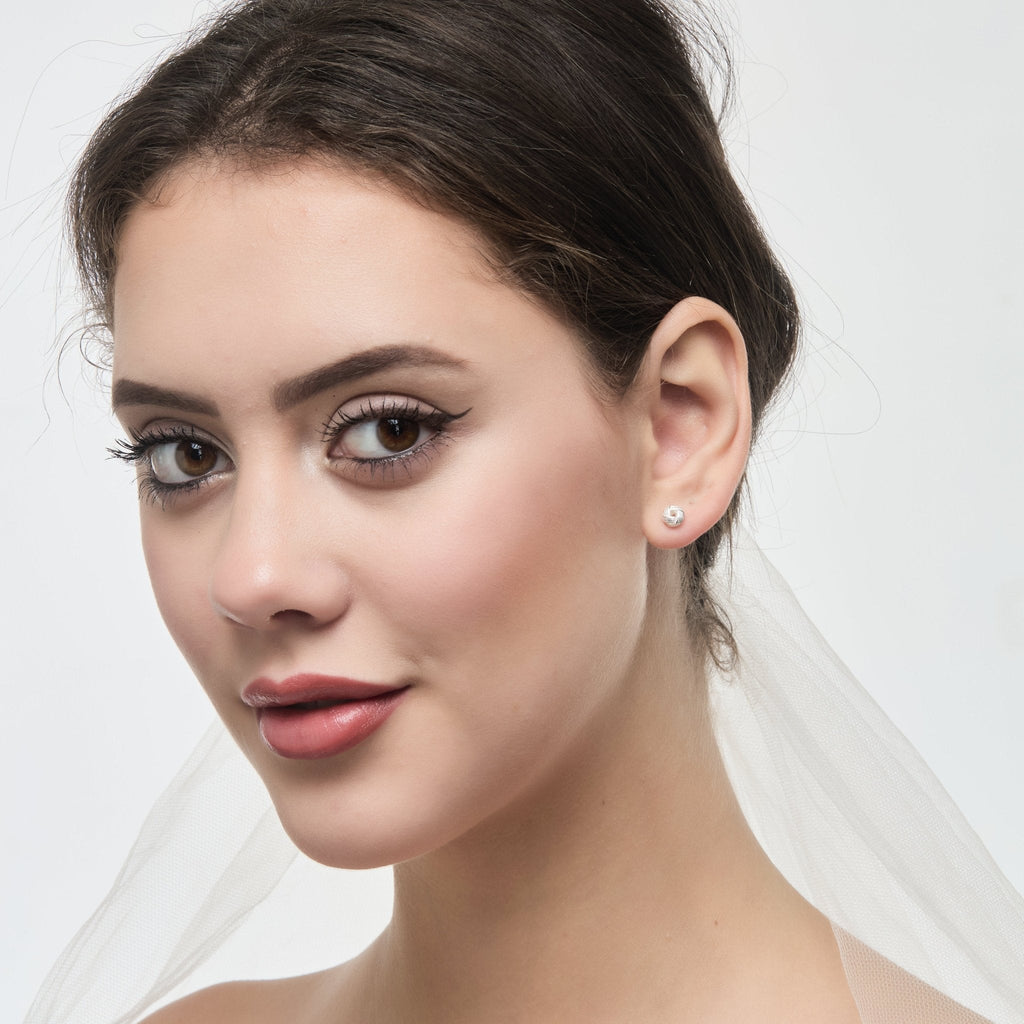 Sterling Silver Thank You for Helping us Tie The Knot Bridal Earrings