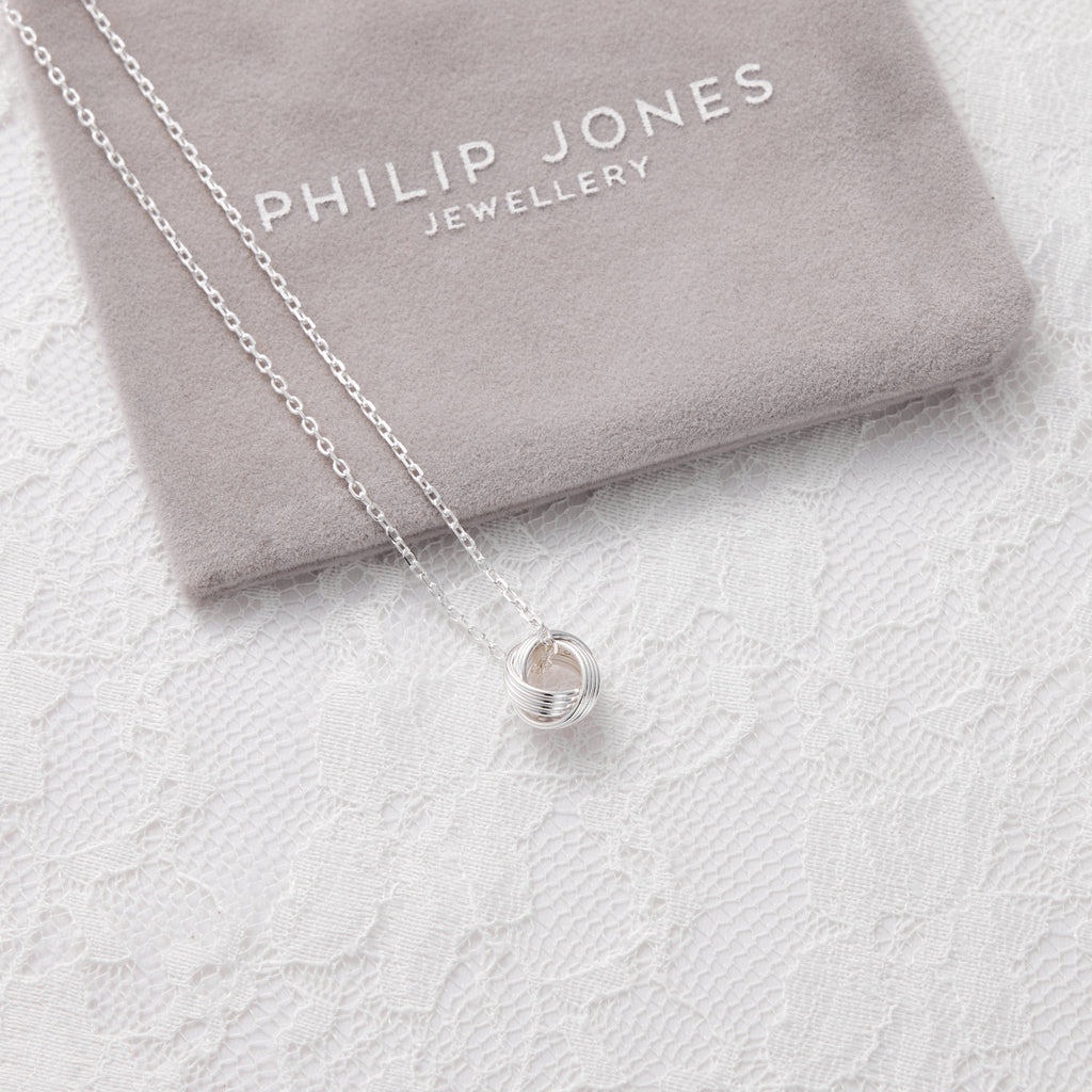 Sterling Silver Thank You for Helping us Tie The Knot Bridal Necklace