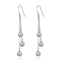 Sterling Silver Triple Grey Pearl Drop Earrings