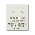 Sterling Silver True Friends Heart Link Earrings with Quote Card