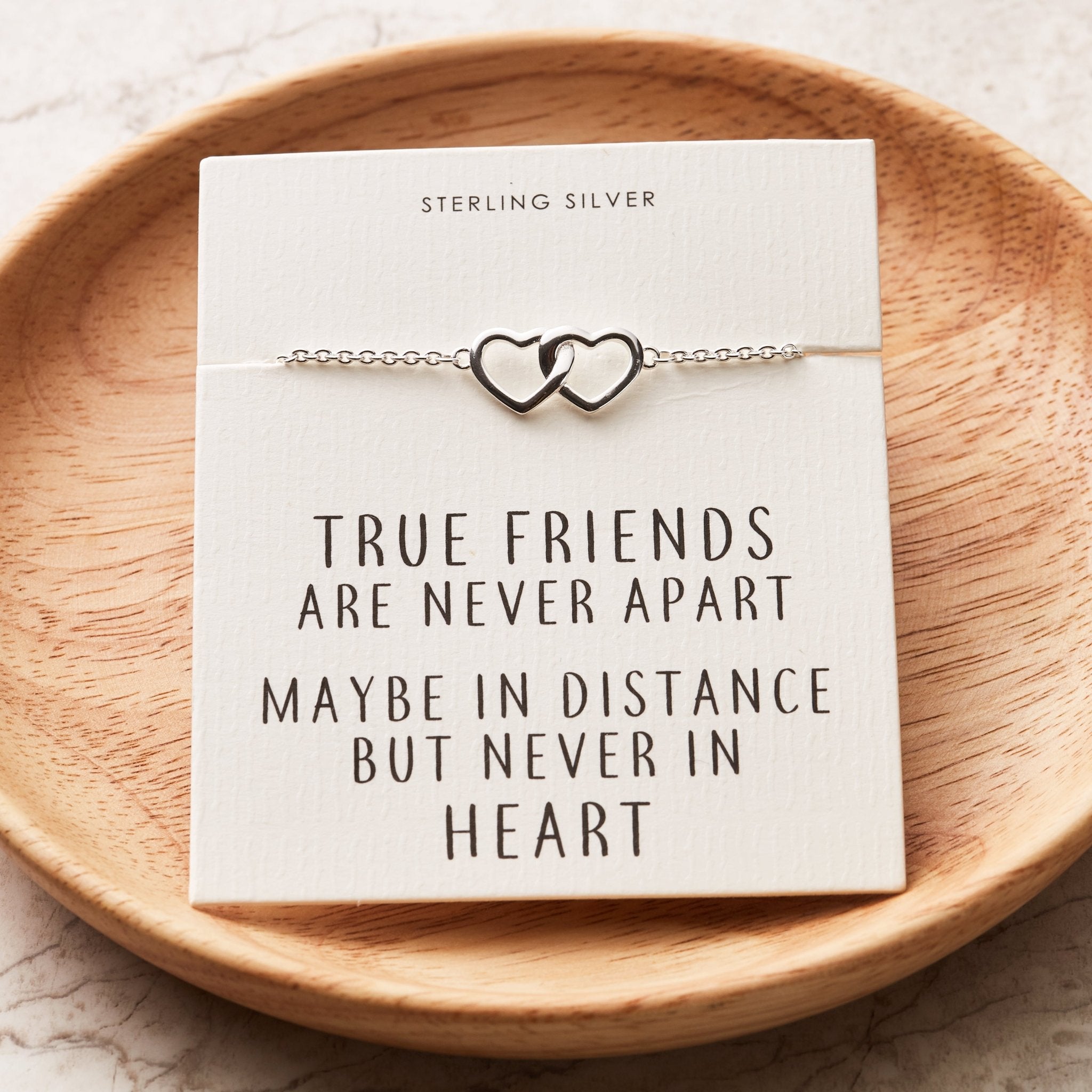 Sterling Silver True Friendship Slider Heart Link Bracelet
