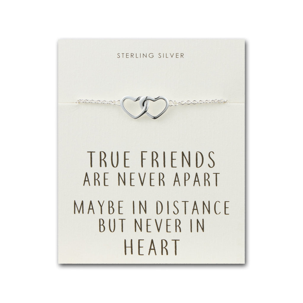 Sterling Silver True Friendship Slider Heart Link Bracelet