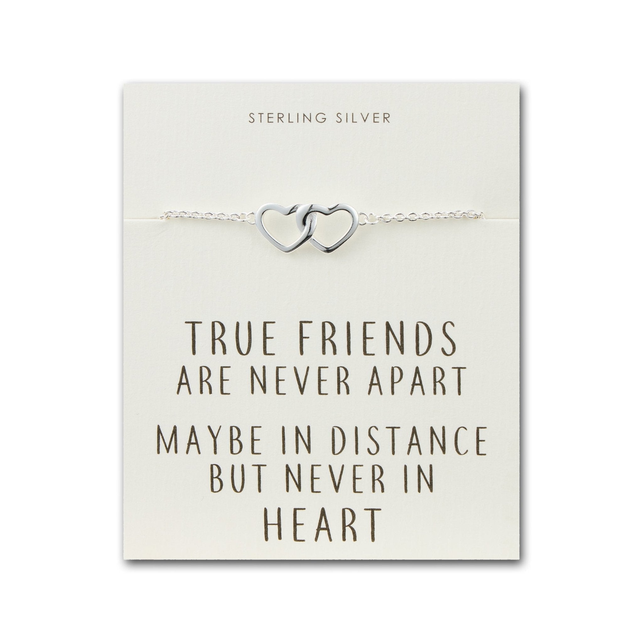 Sterling Silver True Friendship Slider Heart Link Bracelet