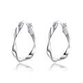 Sterling Silver Twist Hoop Earrings