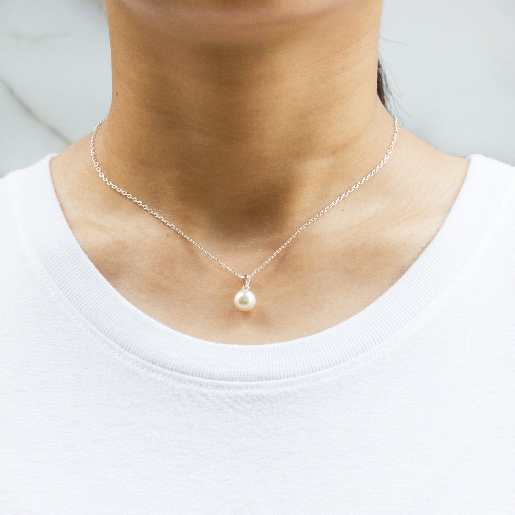 Sterling Silver White Shell Pearl Set
