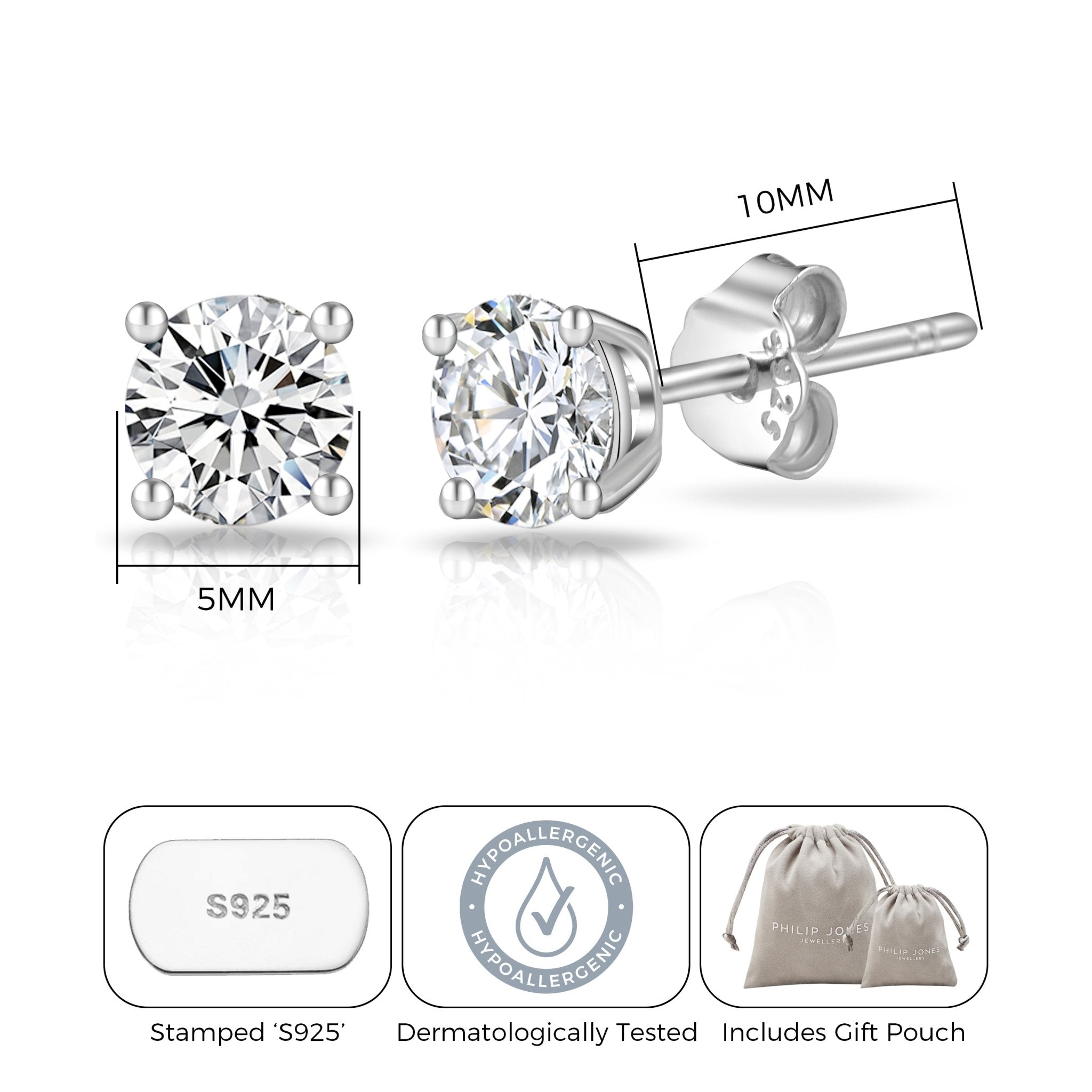 Sterling Silver World's Greatest Mum Crystal Earrings