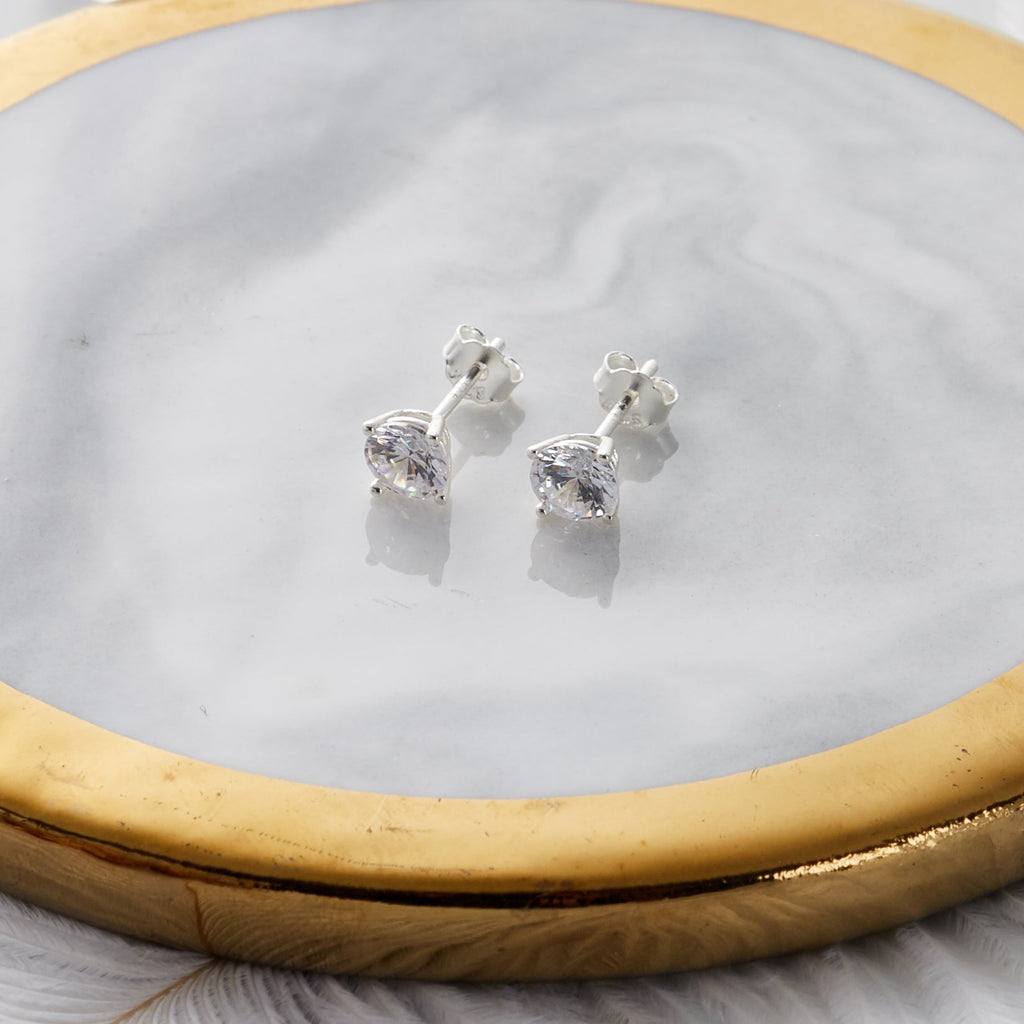 Sterling Silver World's Greatest Teacher Crystal Earrings