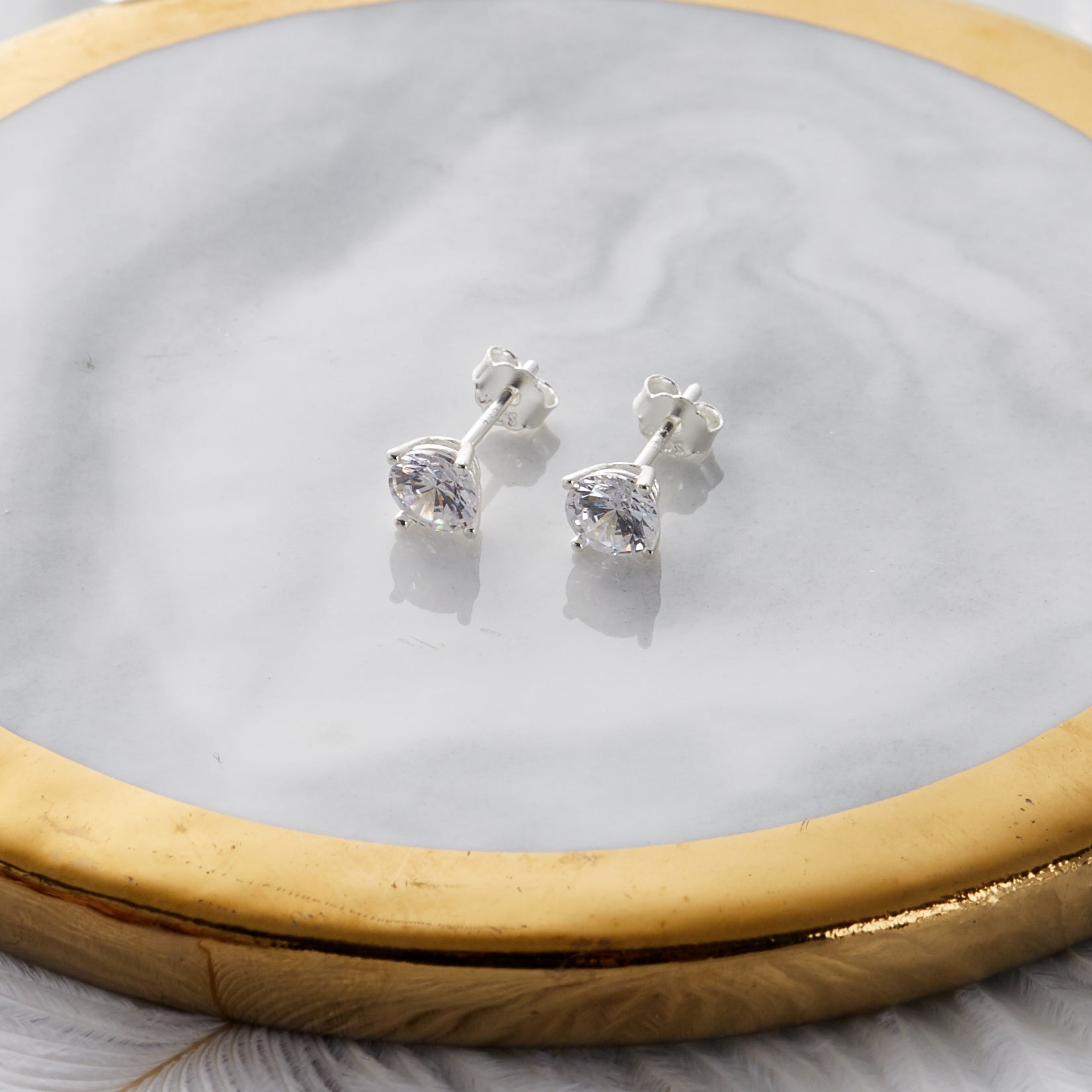 Sterling Silver World's Greatest Teacher Crystal Earrings