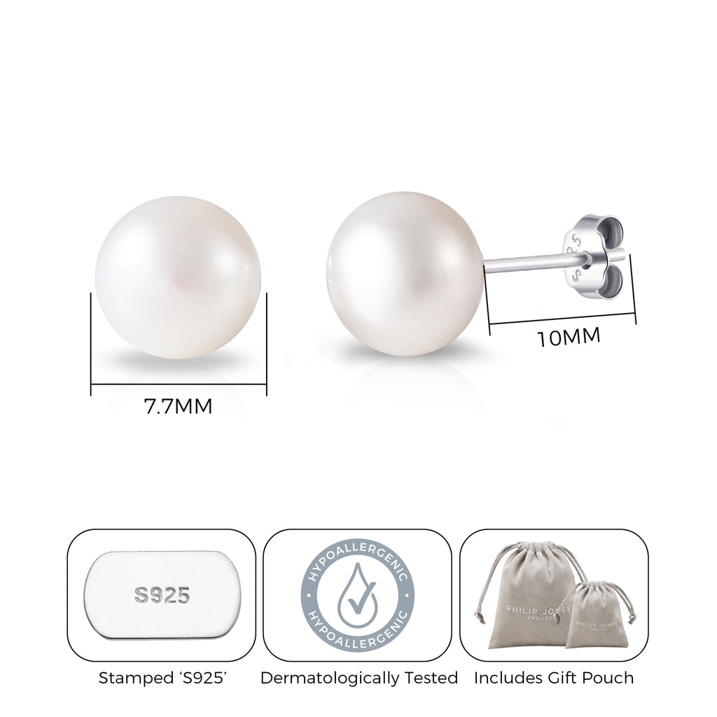 Sterling Silver World's Greatest Teacher Pearl Earrings