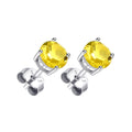 Sterling Silver Yellow Earrings Created with Zircondia® Crystals