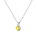 Sterling Silver Yellow Necklace Created with Zircondia® Crystals
