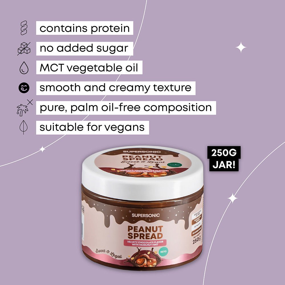 Peanut Spread with Velvety Chocolate flavour with Hazelnut hint LOW CARB 250g