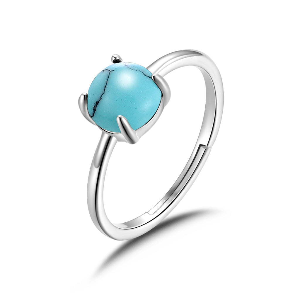 Synthetic Turquoise Adjustable Ring with Quote Card