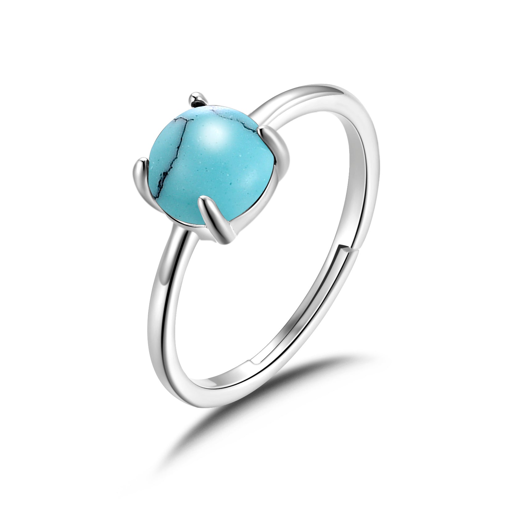 Synthetic Turquoise Adjustable Ring with Quote Card