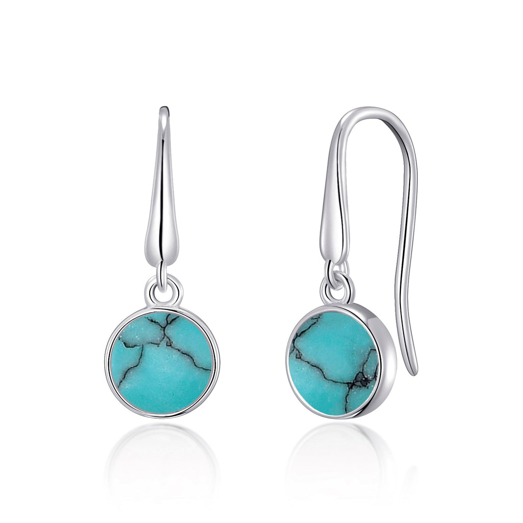 Synthetic Turquoise Drop Earrings with Quote Card
