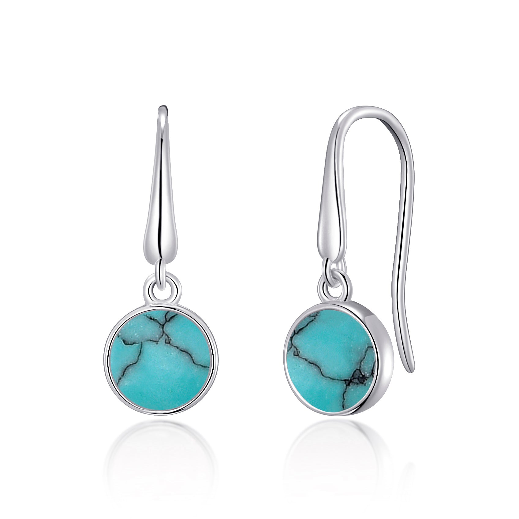 Synthetic Turquoise Drop Earrings with Quote Card