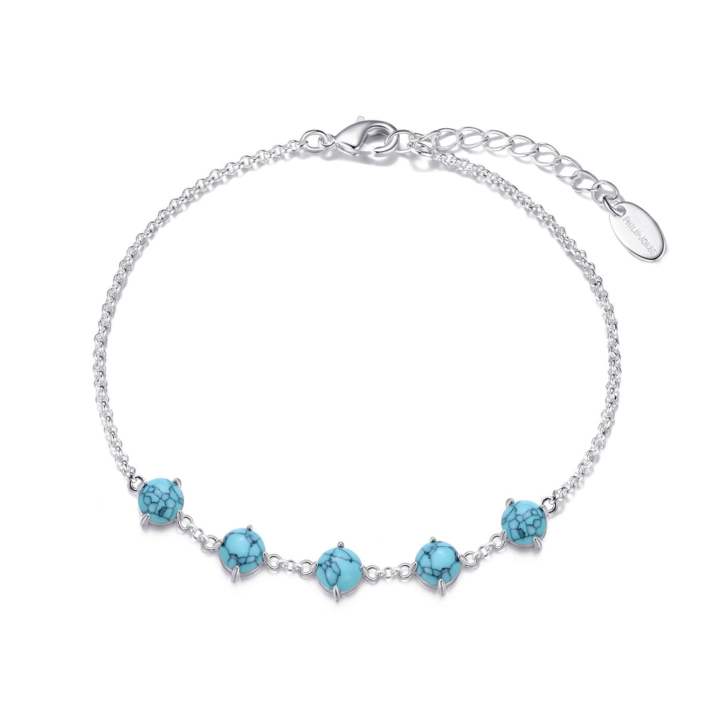Synthetic Turquoise Gemstone Bracelet with Quote Card