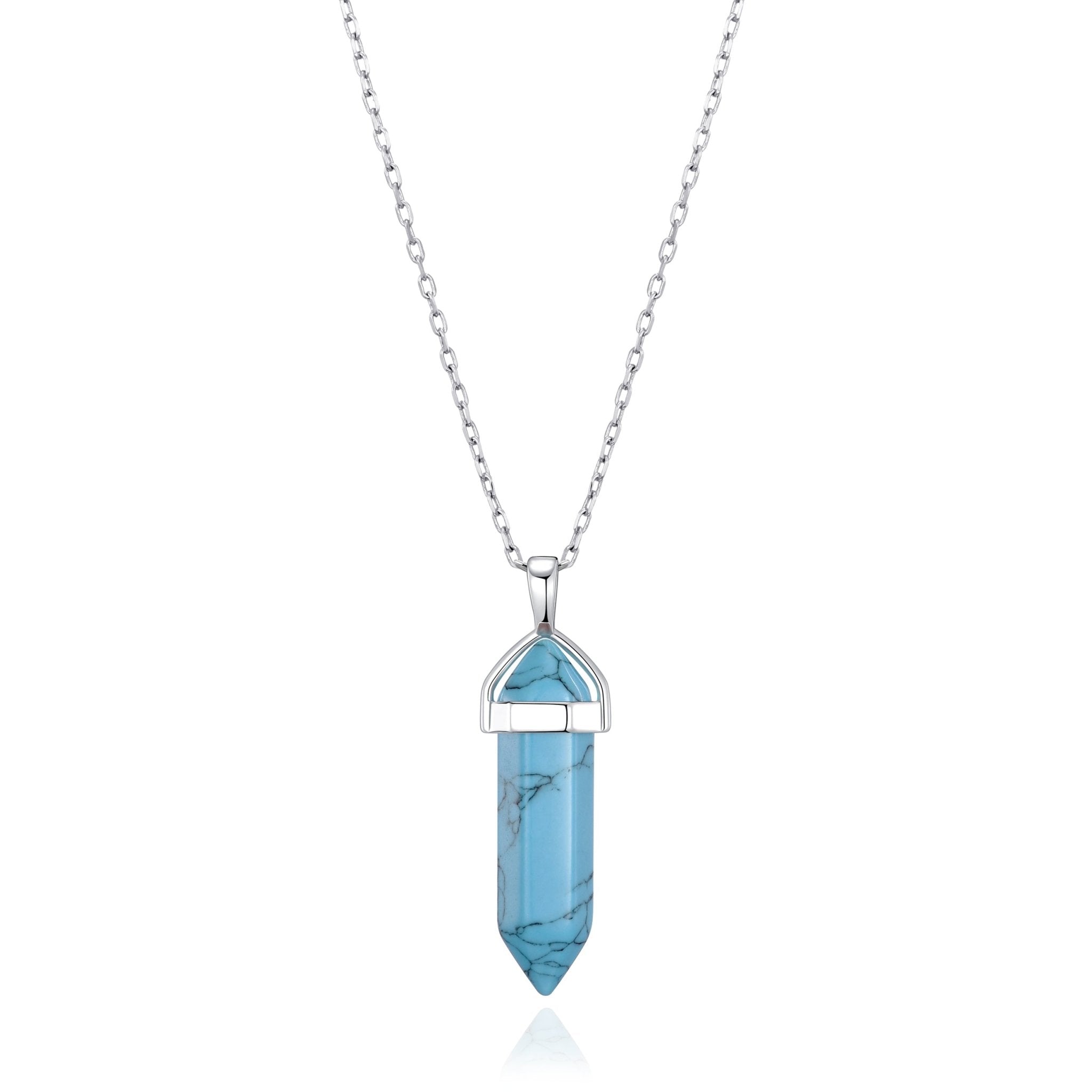 Synthetic Turquoise Gemstone Necklace with Quote Card