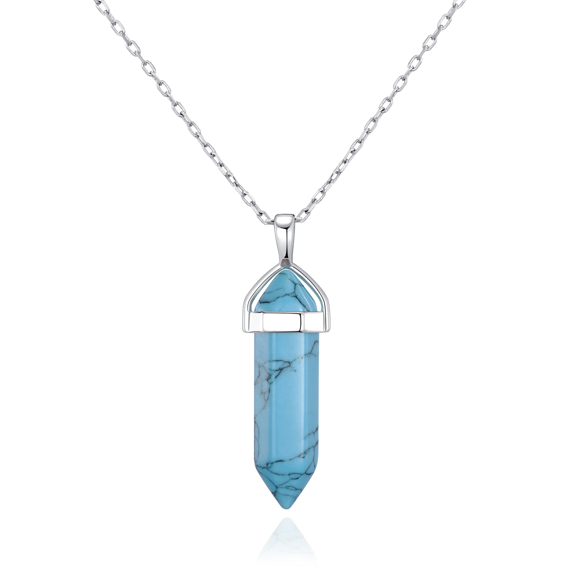 Synthetic Turquoise Genuine Gemstone Necklace