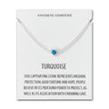 Synthetic Turquoise Heart Gemstone Bracelet with Quote Card Created with Zircondia® Crystals