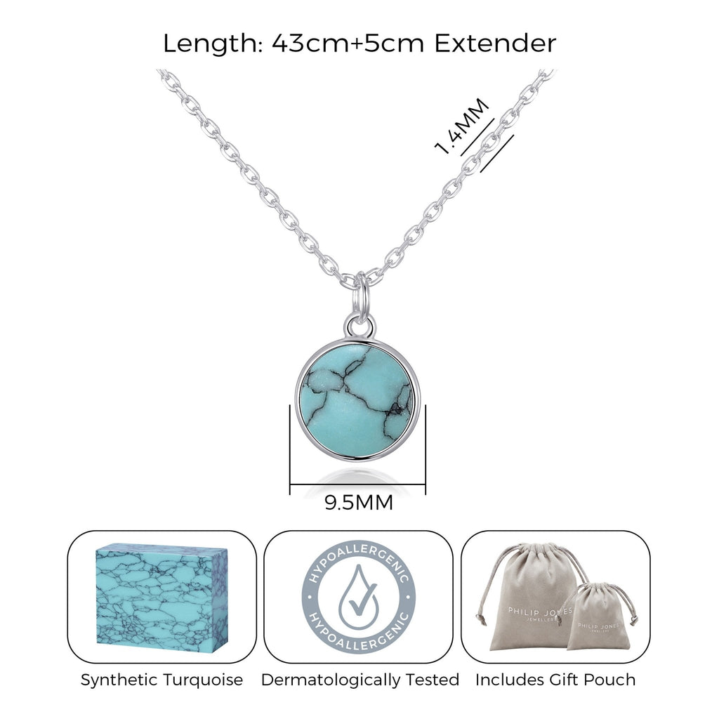 Synthetic Turquoise Necklace with Quote Card