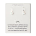 Synthetic White Opal Drop Earrings with Quote Card