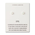 Synthetic White Opal Stud Earrings with Quote Card