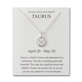 Taurus Star Sign Zodiac Necklace and Quote Card with Zircondia® Crystals