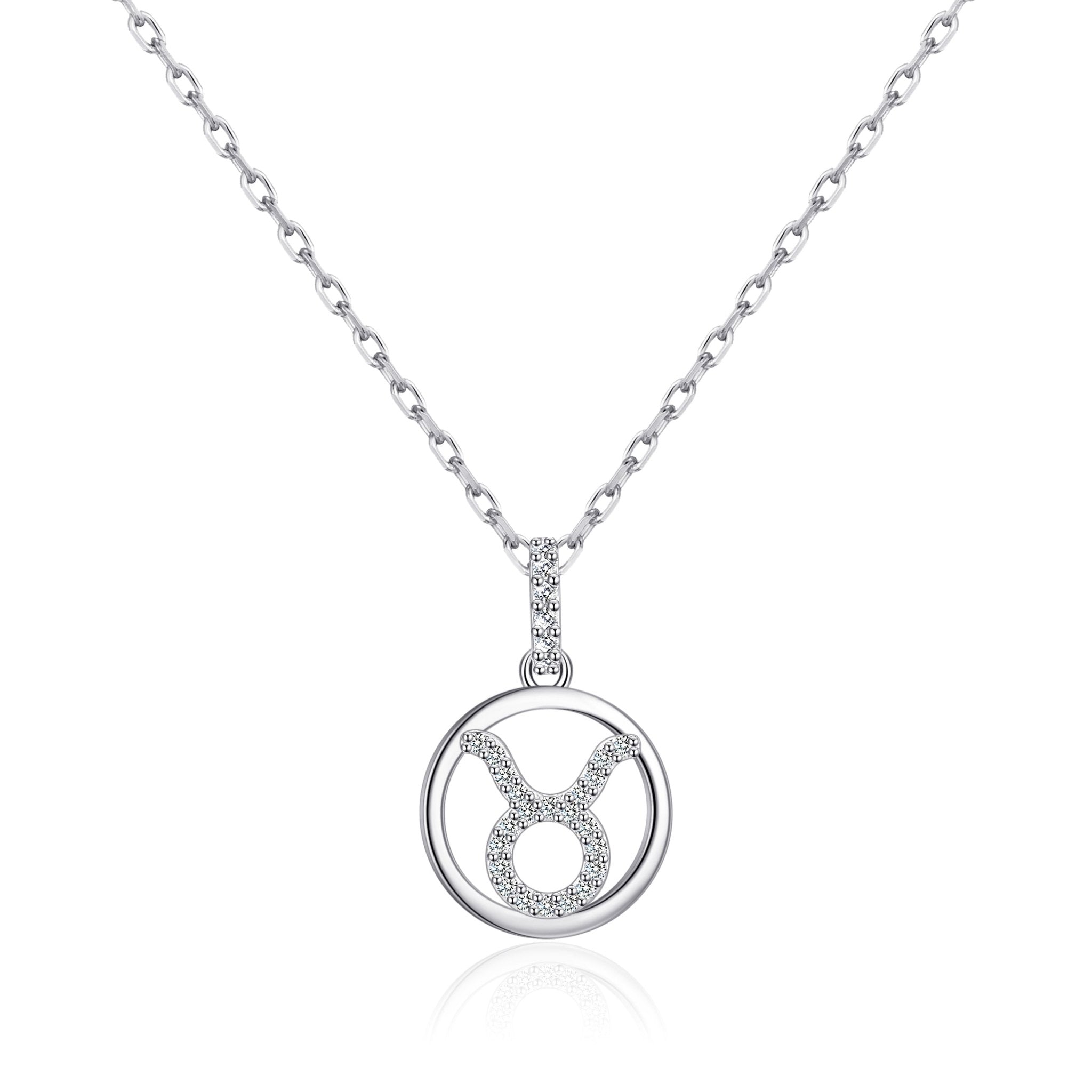 Taurus Star Sign Zodiac Necklace and Quote Card with Zircondia® Crystals