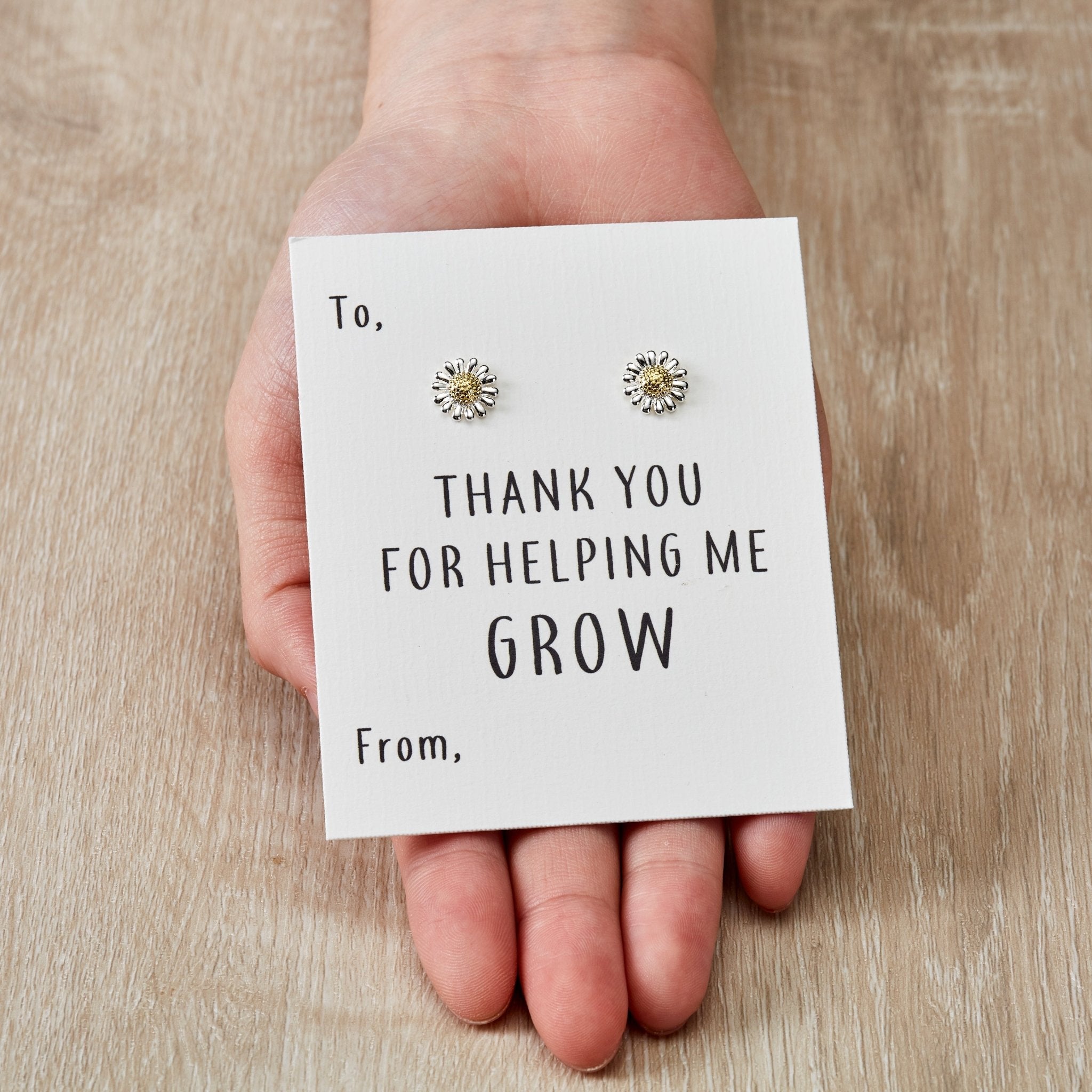 Thank You for Helping Me Grow Daisy Earrings