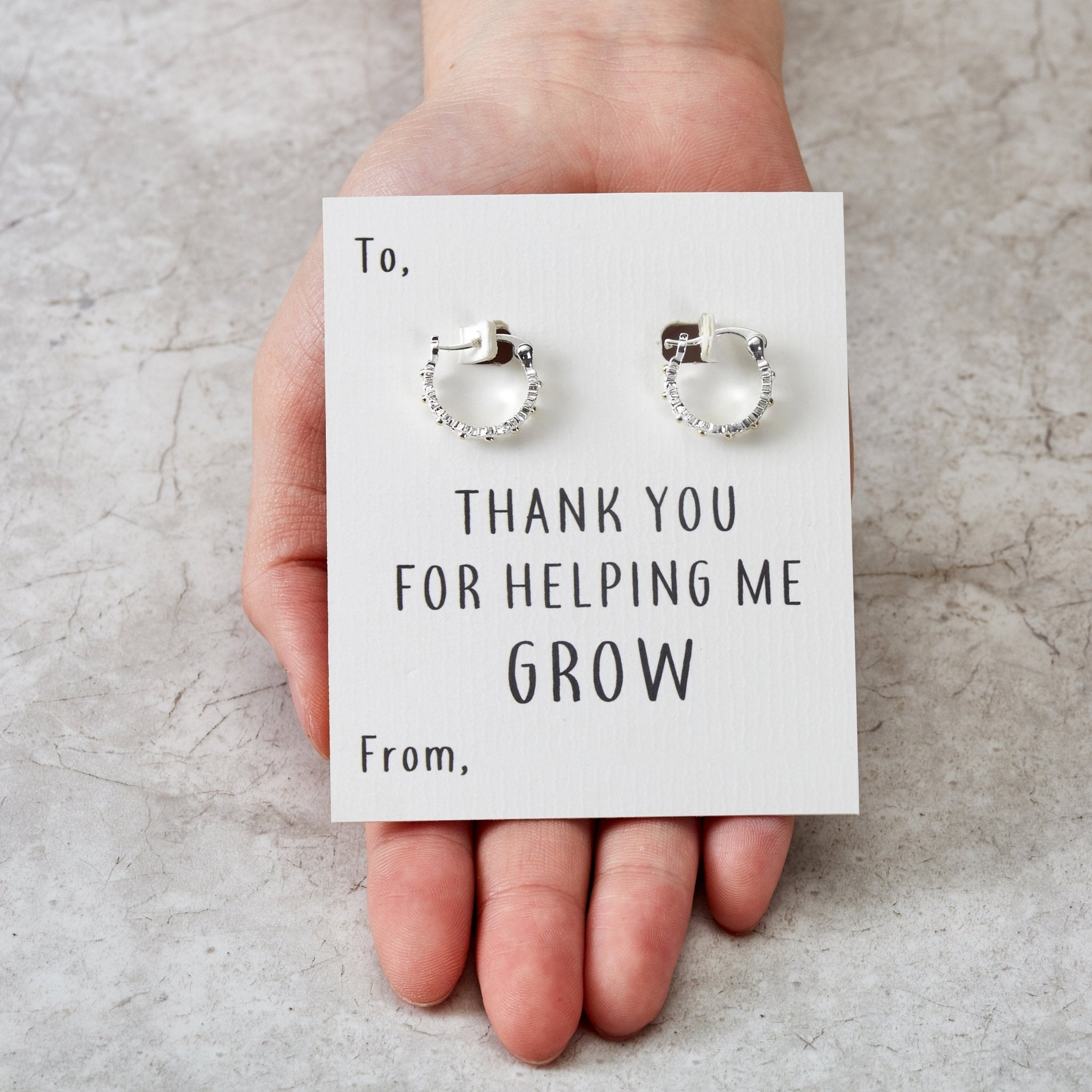 Thank You For Helping Me Grow Daisy Hoop Earrings