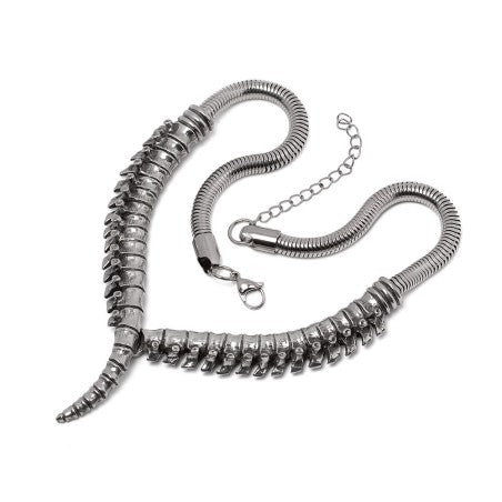 Spine Necklace Gothic Pewter Statement Collar Alchemy
