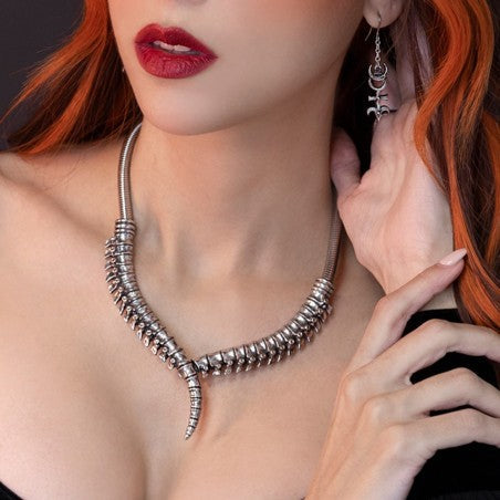 Spine Necklace Gothic Pewter Statement Collar Alchemy