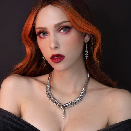 Spine Necklace Gothic Pewter Statement Collar Alchemy