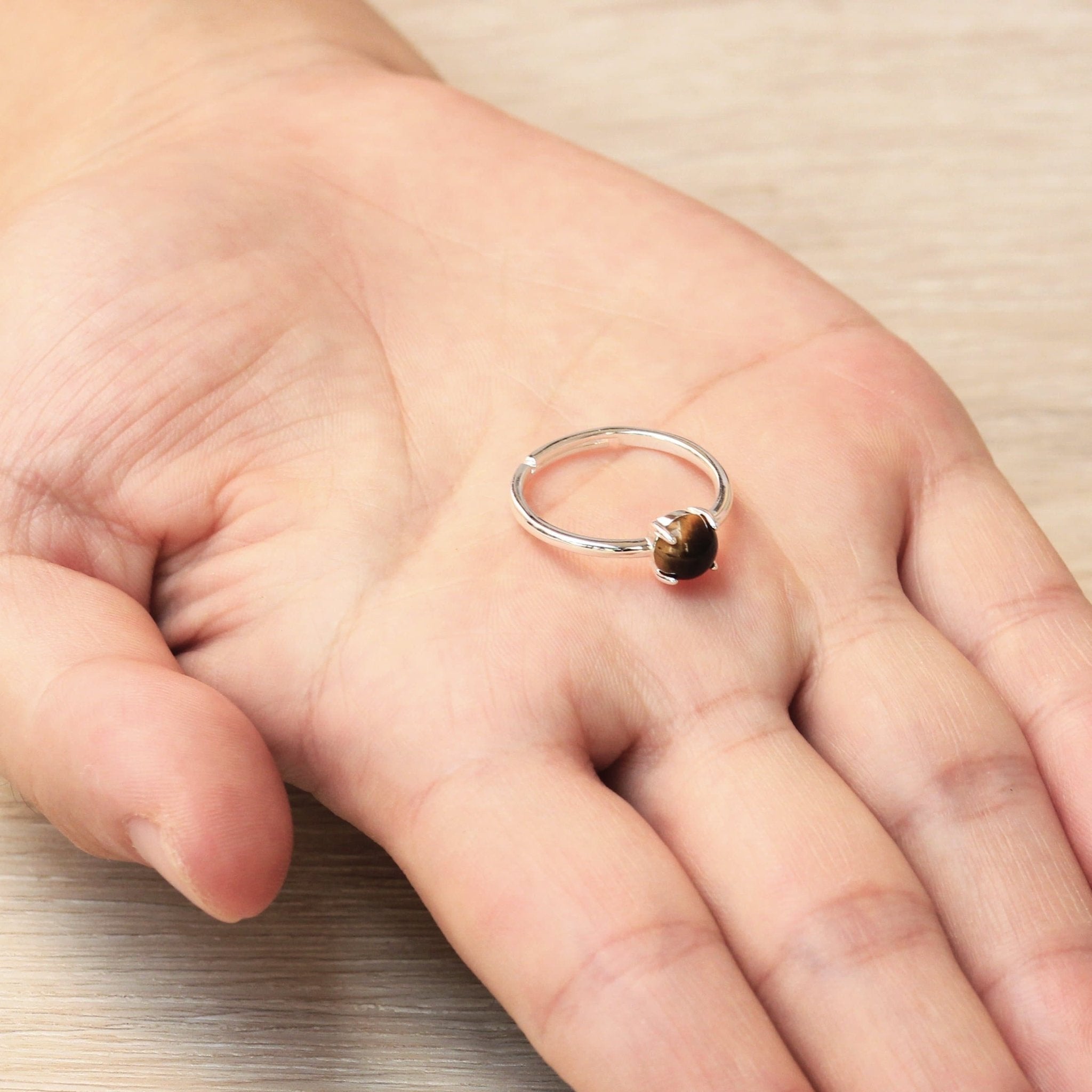 Tigers Eye Adjustable Ring with Quote Card