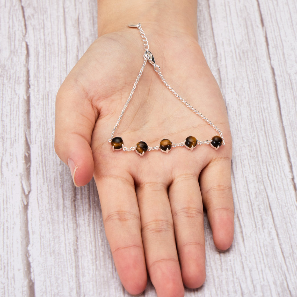 Tiger's Eye Gemstone Bracelet with Quote Card
