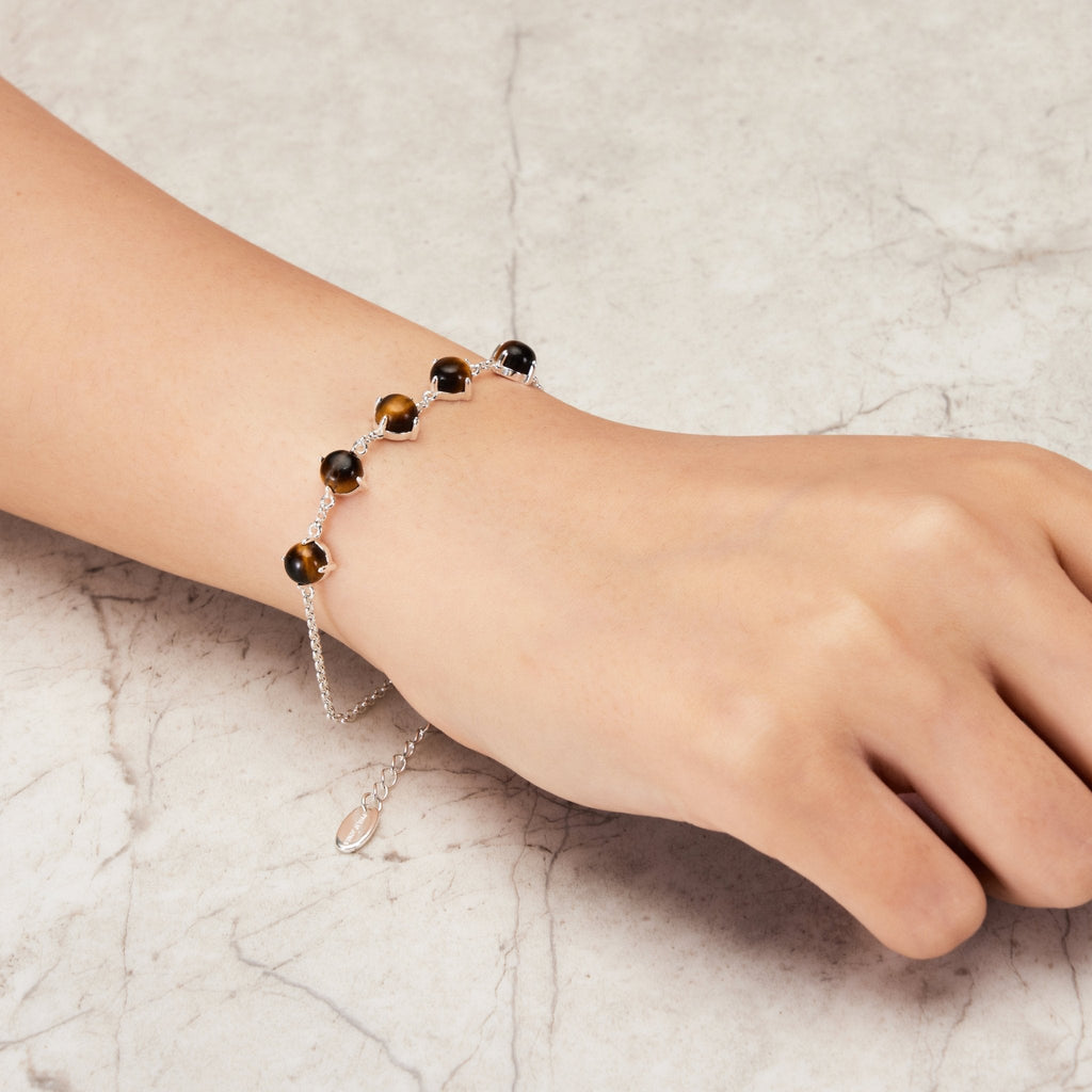 Tiger's Eye Gemstone Bracelet with Quote Card