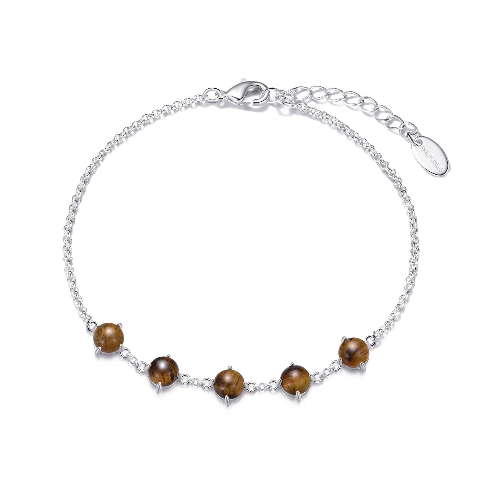 Tiger's Eye Gemstone Bracelet with Quote Card