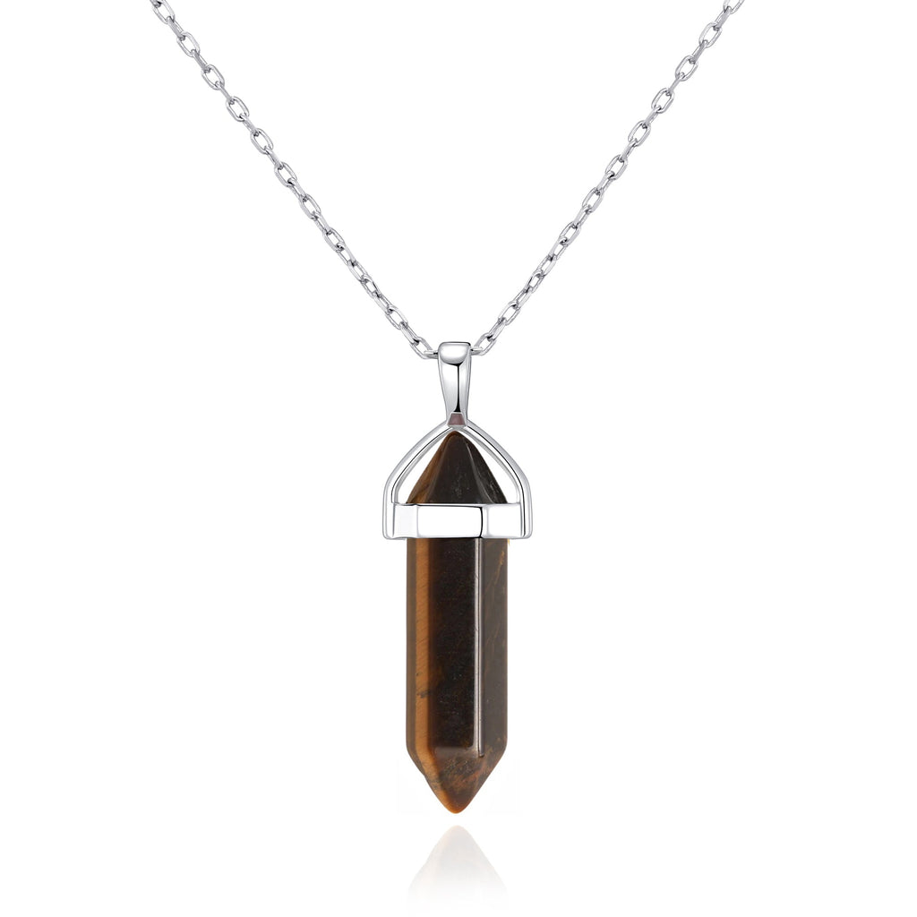 Tiger's Eye Gemstone Necklace with Quote Card