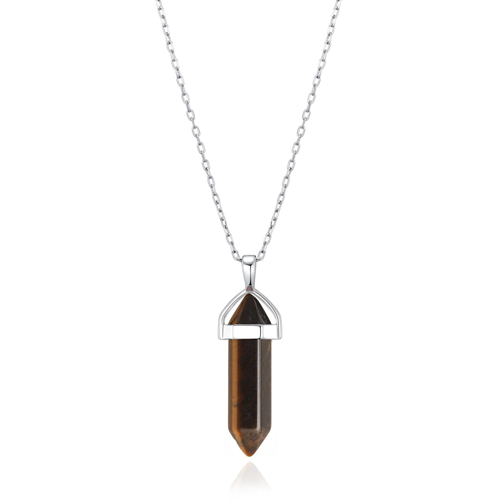 Tiger's Eye Gemstone Necklace with Quote Card