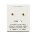 Tiger's Eye Heart Stud Earrings with Quote Card