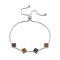 Tigers Eye Multi Clover Friendship Slider Bracelet