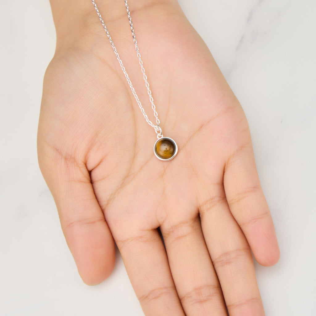 Tiger's Eye Necklace with Quote Card
