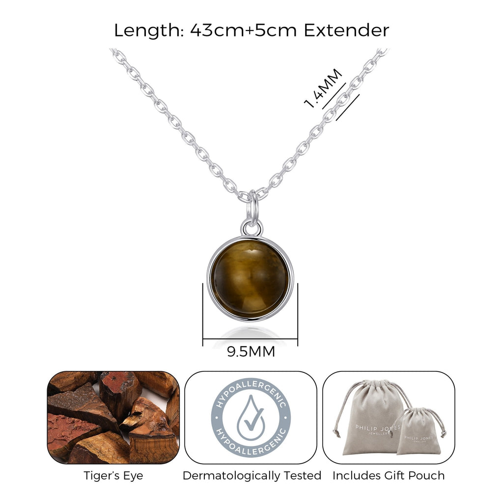 Tiger's Eye Necklace with Quote Card