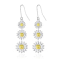 Triple Daisy Drop Earrings